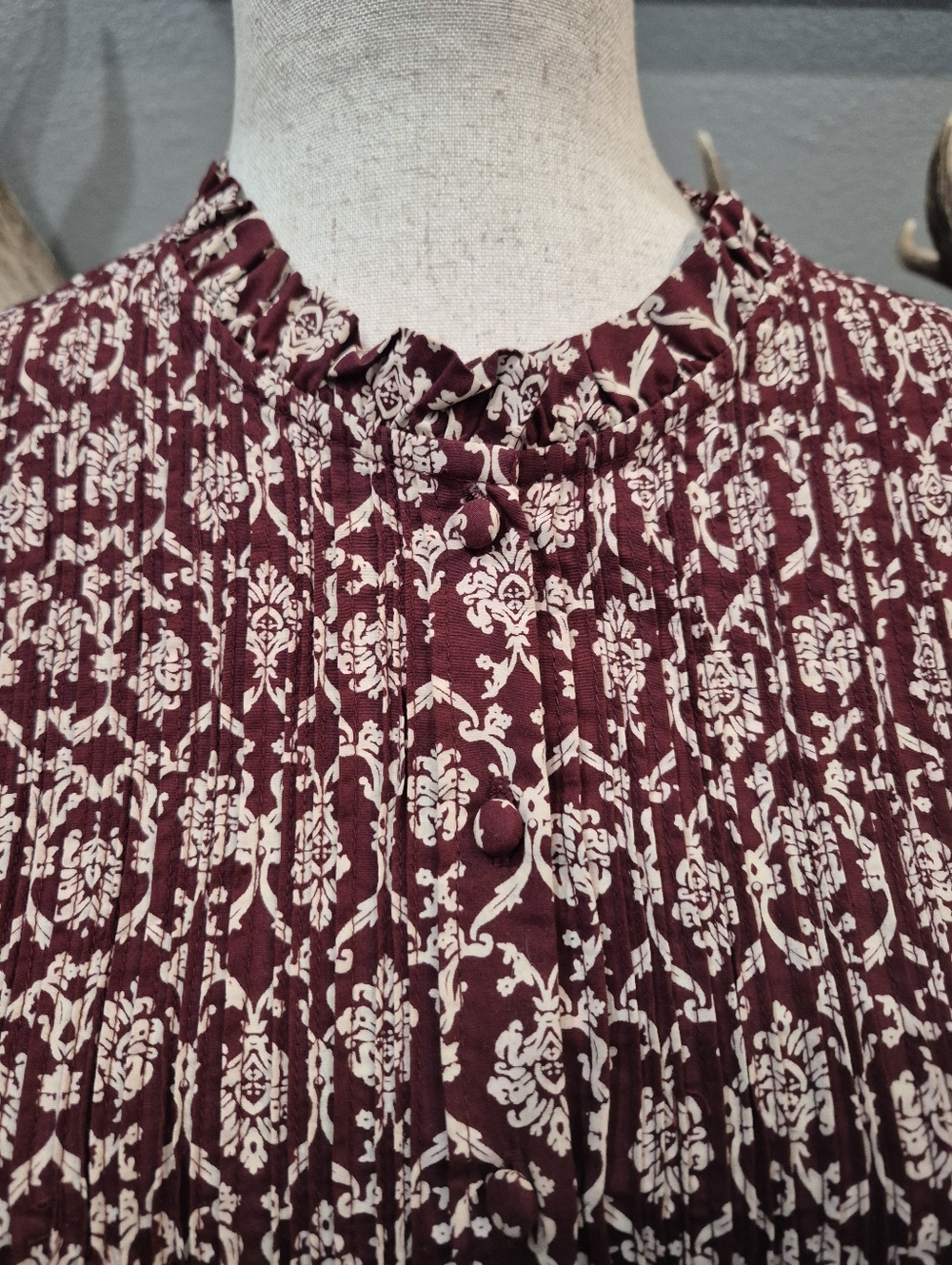 SONMER Women's Blouse Long-Sleeve Mock Neck Blouse Size Medium - Picture 5 of 8